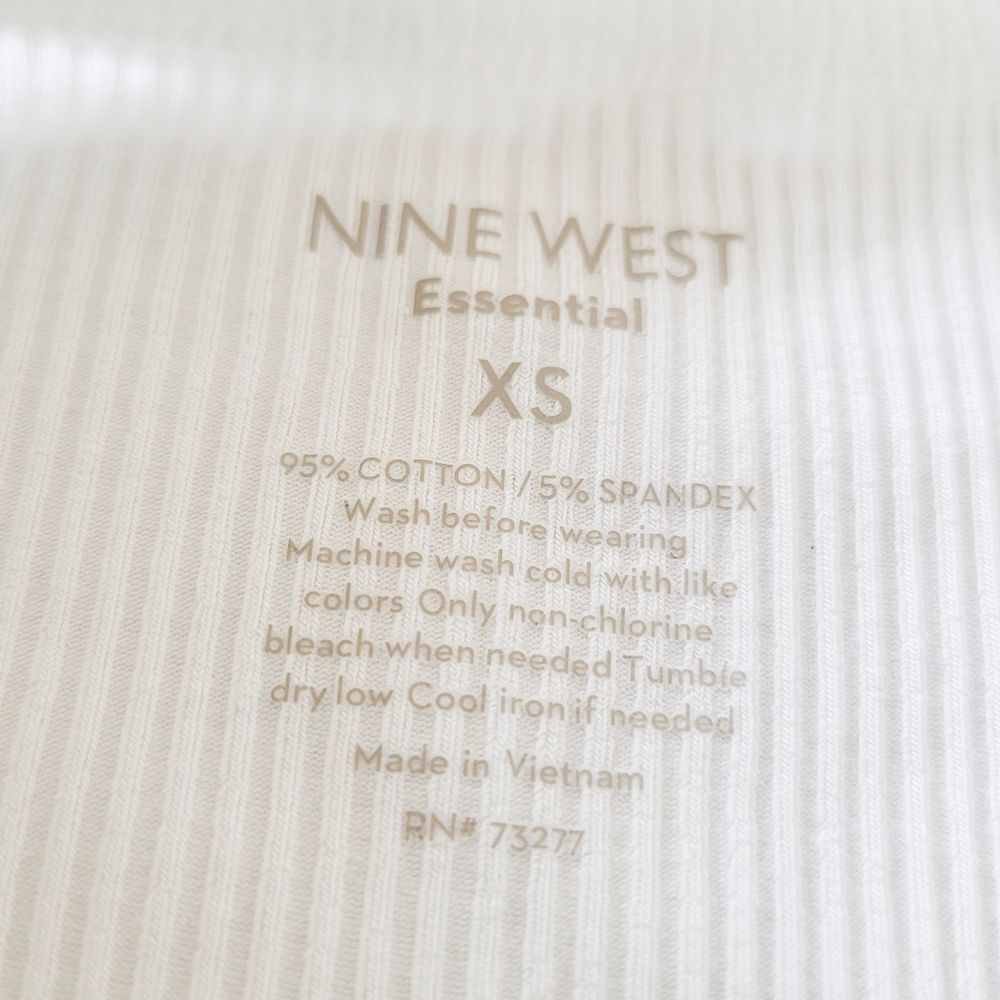 Nine West Ribbed XS Top - White - Picture 2 of 6